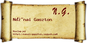 Nánai Gaszton névjegykártya